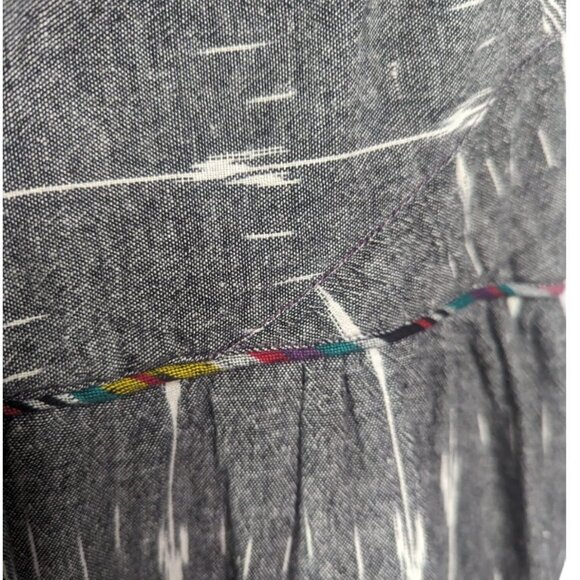 FREE PEOPLE NEW ROMANTICS Weather Vane IKat Embroidered Boho Cotton Dress Sz 2 - Picture 5 of 15